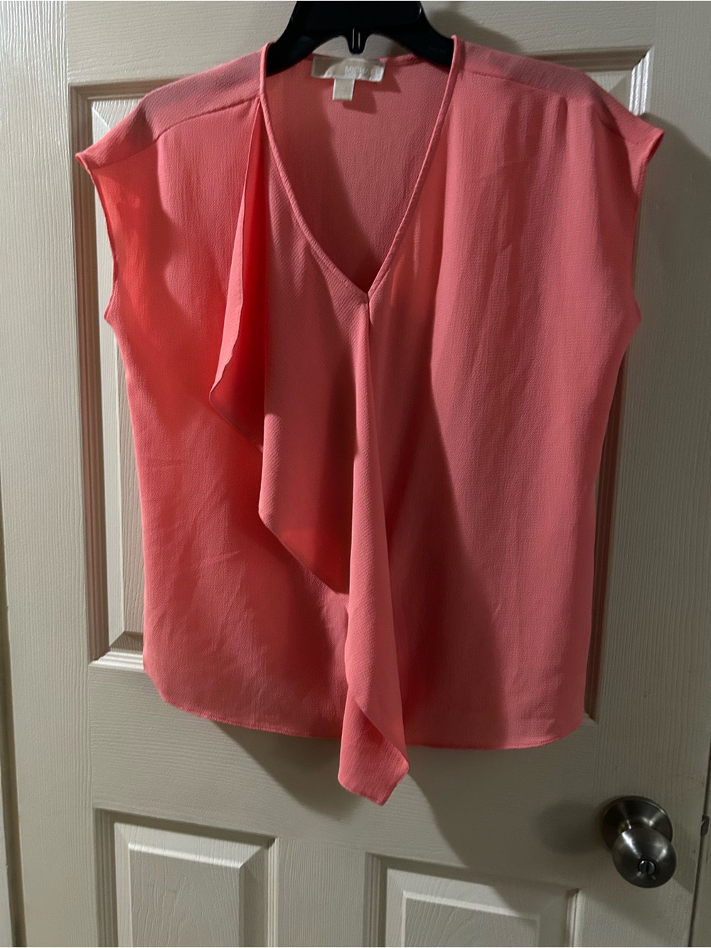 MICHAEL Michael Kors Coral Draped V-Neck Sleeveless Blouse
